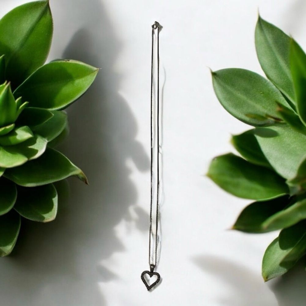 Elegant Sterling Silver Heart‎ Pendant Necklace